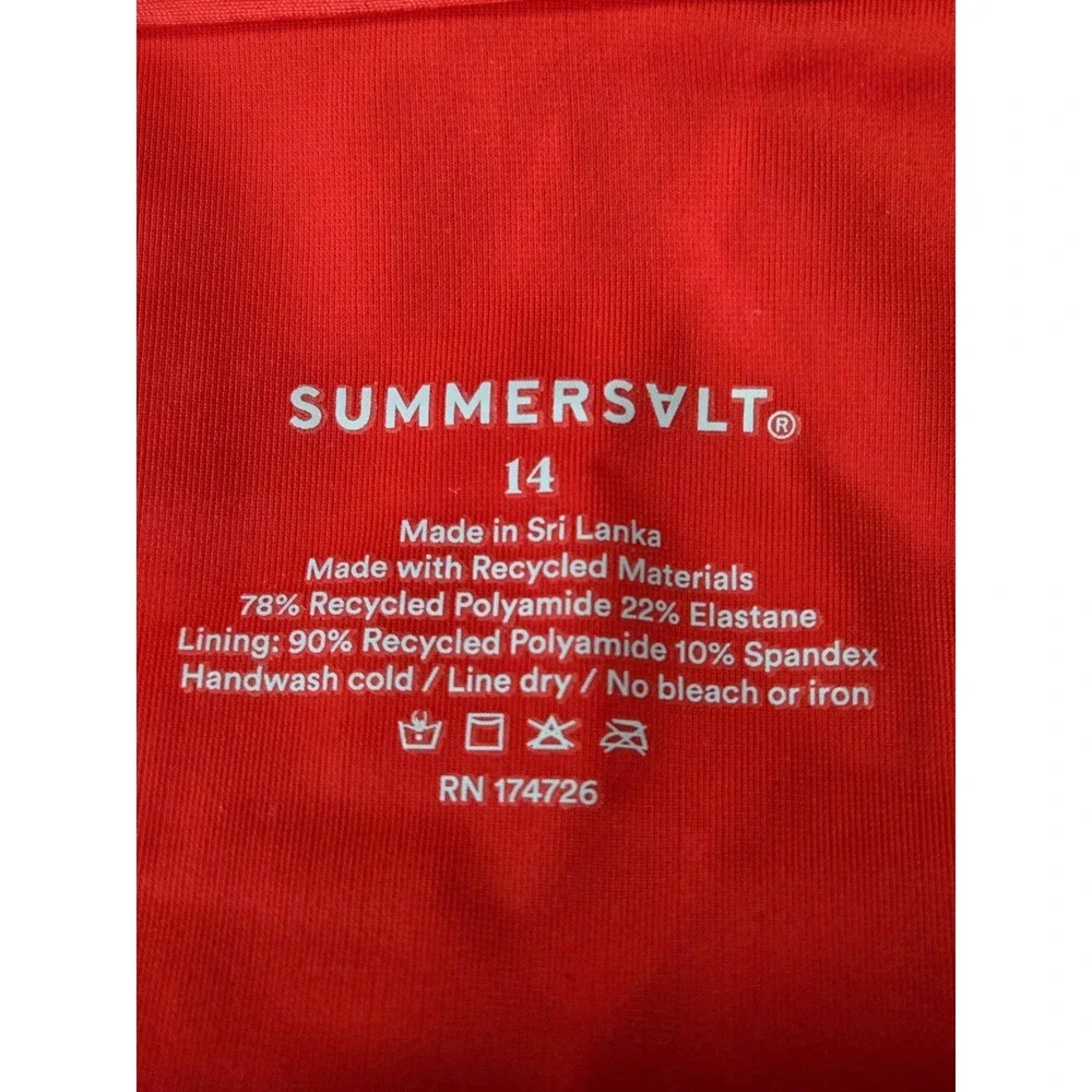Summersalt‎ The O-Ring Reef Plunge One Piece Swimsuit Red Size 14 NEW Sexy